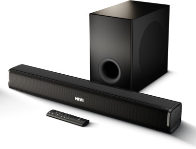 Mivi Fort Sonic 200 Soundbar, 2.1 Channel, Multi-Input and EQ Modes, BT v5.3 200 W Bluetooth Soundbar (Black, Silver, 2.1 Channel)